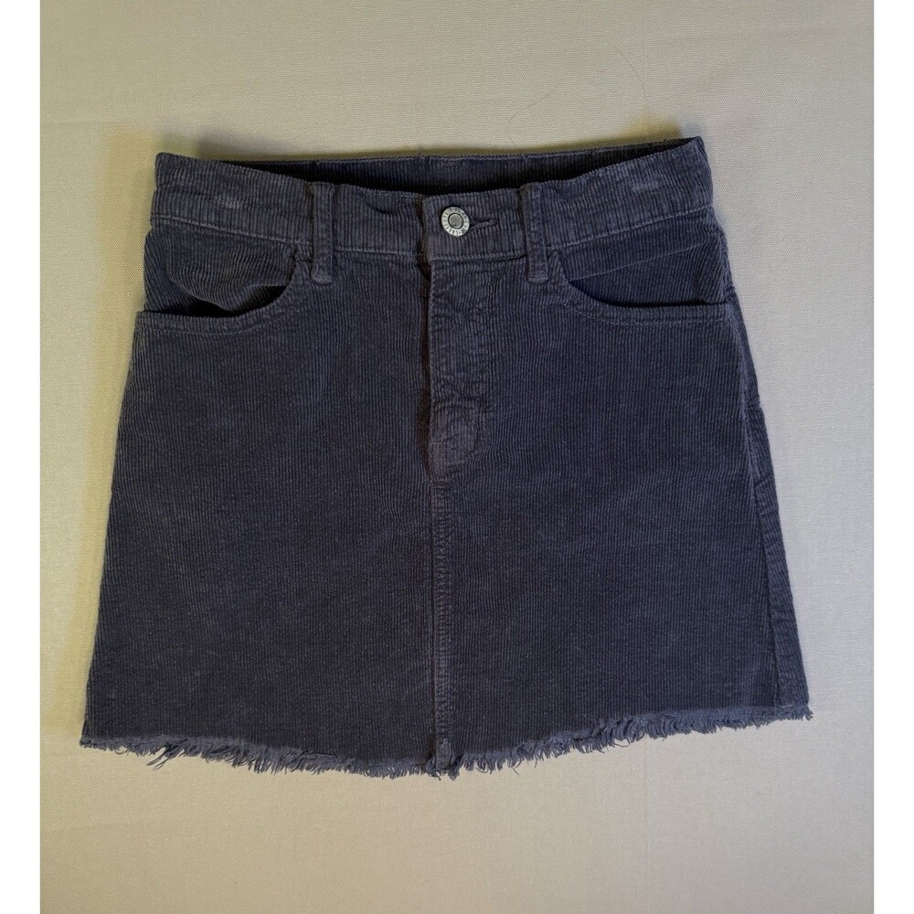 John Galt California Womens Mini Skirt Size Small Gray Corduroy Raw Hem Pockets